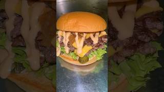 Triple patty smash burger 🍔  3 patty burger shortvideo burger [upl. by Lavena518]