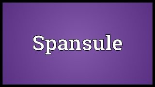 Spansule Meaning [upl. by Lillian663]