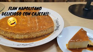 Flan Napolitano Con Cajeta a baño Maria en el horno [upl. by Aynotahs]