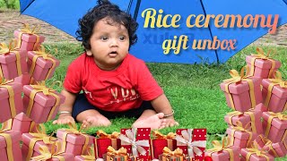 Rice ceremony toy gifts unbox and rayan first reaction giftunbox [upl. by Kleper]