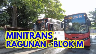 NAIK MINITRANS RUTE RAGUNAN – BLOK M VIA KEMANG [upl. by Odraode]