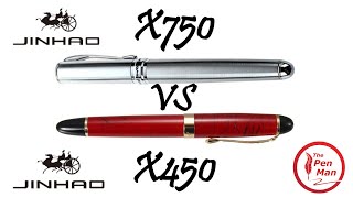 Battle of the Budget Pens Jinhao X750 vs X450 Fountain Pens [upl. by Enytsirk977]