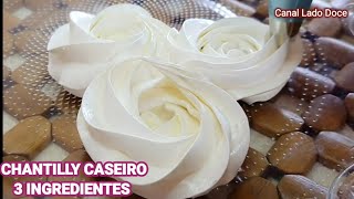 CHANTILLY CASEIRO SEM CREME DE LEITE 3 INGREDIENTES [upl. by Alburg]