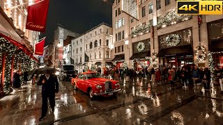 🎄Londons Christmas Walk2024 ☔️ Rainy Night with Londons Christmas Lights 4K HDR [upl. by Xirtaeb506]