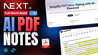 Full Stack NextJs Course  AI Note Taking App Using React Tailwind css  SaaS App [upl. by Leunamne]