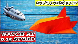 Amazing DIY Origami Spaceship WATCH AT 025 SPEED  How to Make a Paper Spaceship [upl. by Heydon]