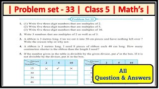 Problem set 33 class 5 Maths Chapter 8 Multiples and Factors [upl. by Walden]