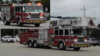 Pembroke Pines FL Fire Rescue Engine 69 and Platform 69 Responding [upl. by Dian]