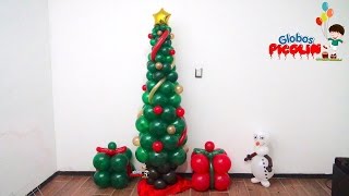 Arbol de navidad con globos con menos de 50 pesos  83 [upl. by Ailam313]