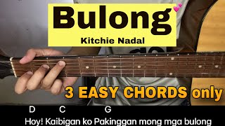 Bulong  Kitchie Nadal  EASY GUITAR TUTORIAL 3 Easy Chords Only [upl. by Helene]