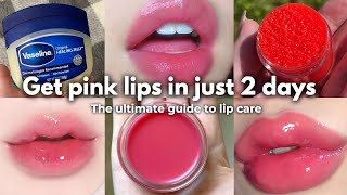 HOW I GOT PLUMP  SOFT PINK LIPS IN 2 days naturally [upl. by Arquit]