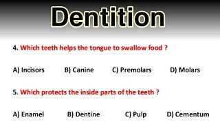 Dentition in Mammals MCQ  Digestion and Absorption MCQ  Most Important Questions [upl. by Leta25]