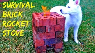 Brick Rocket Stove  Survival tips 35 [upl. by Emia]