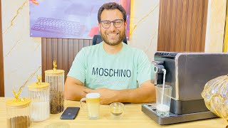 مراجعة ماكينة القهوة الاحترافية تشيبو بمطحنة Tchibo Automatic Coffee amp Espresso Machine [upl. by Chassin]