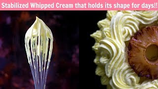 Stabilized Whipped Cream Frosting for cake decoration without gelatin [upl. by Adiarf]