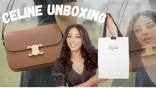 CELINE Triomphe unboxing  natural tan [upl. by Inigo]