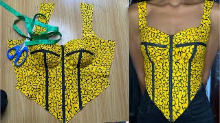 How to Sew a Corset Top with Armhole and a basque waistline [upl. by Noryak454]