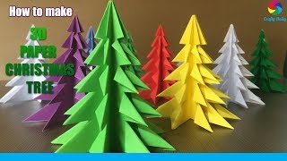 3D Paper Christmas Tree  How to Make a 3D Paper Xmas Tree DIY Tutorial [upl. by Ellary]