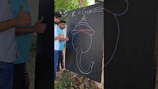 K se shree Ganesha kaise banaye step by step easy tutorial drawing part 3 shorts ganesh drawing [upl. by Yalhsa759]