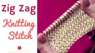 Zig Zag Stitch  Herringbone Knitting Stitch [upl. by Christoph]