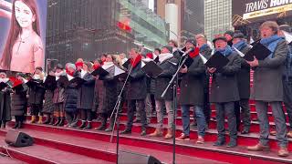 The Renowned Prague Philharmonic Choir at Time Square in New York City December 42024 [upl. by Shlomo]