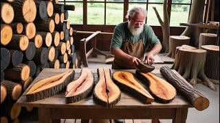 🔔Talented Carpenter Using Uniquely Shaped Wood Pieces to Create a Standout Table Feature [upl. by Turnbull774]