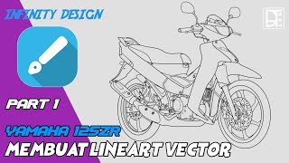 membuat lineart vector motor Yamaha 125ZRinfinity design [upl. by Suki]