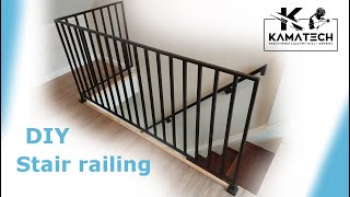 Stalowa barierka schodowa w stylu LOFT z profili 20x20 mm diy industrial Stair railing kamatech [upl. by Fillender18]