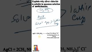 AgCl in Methylamine  1 Minute Chemistry  jeemains neet [upl. by Siuol1]