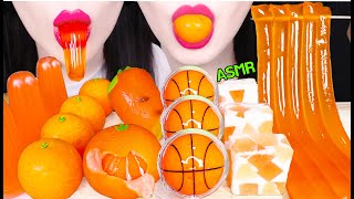 ASMR ORANGE FOOD BASKETBALL JELLY KUMQUAT EDIBLE SOAP 농구공 젤리 금귤 먹는 비누 먹방 EATING SOUNDS [upl. by Ahsit]