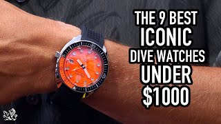 The 9 Best Iconic Dive Watches Under 500 to 1000 Seiko Citizen CWC Bulova Luminox Squale [upl. by Anitnauq123]