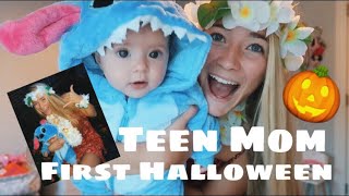 Baby’s first Halloween TEEN MOM VLOGS [upl. by Amehsat]