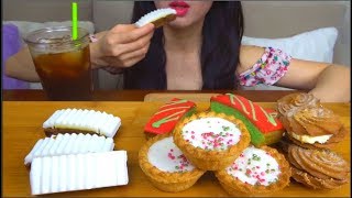 ASMR DESSERT CAKES  JAM TARTS  ICED COFFEE  EATING SOUNDS  NO TALKING [upl. by Everest]