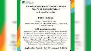 ADBJapan Scholarship Program  2025  University of Kyoto University  Agriculture  🗞📗 [upl. by Jesselyn]