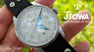 Stowa Flieger Klassik 40 White  Well made pilots watch [upl. by Macintyre]