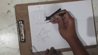 Projection of Solids Problem 2 Pentagonal prism 202122 ComputerAided Engineering Drawing [upl. by Bryana]