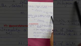 Molarity Molality Normality Concentration Terms  Chemistry Solutions shorts sciencefacts [upl. by Prentice791]