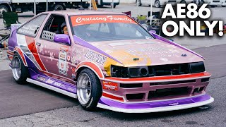 AE86 Only Drift Battle Madness 4AGEs screaming at Meihan [upl. by Kolb]