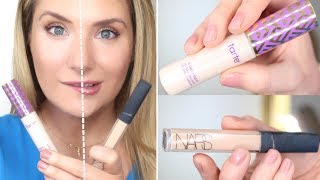 NARS RADIANT CREAMY CONCEALER VS TARTE SHAPE TAPE [upl. by Dranik]