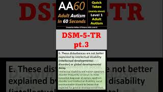 DSM5TR Autism Criteria pt 3 of 3 AA60 008 shorts autism [upl. by Rehm]