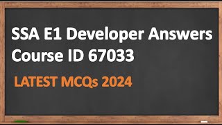 67033 TCS SSA E1 Developer Assessment answers [upl. by Bobker]