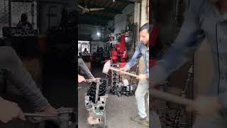 Crazy method of removing sleeves from engine cylinder  Engine liners pulling enginemaintenance [upl. by Kaya]