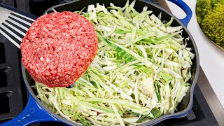 Just add ground meat to the cabbage Incredibly simple and delicious dinner recipe [upl. by Assiralc]