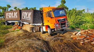 Truck and Cars vs Weird potholes 4  BeamNGdrive [upl. by Conroy]