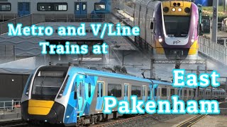 Metro and VLine Trains at East Pakenham [upl. by Assertal]