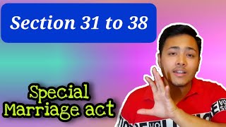 JURISDICTION AND PROCEDURE  Section 31 to 38 of SPECIAL MARRIAGE ACT 1954 [upl. by Lyrahs]