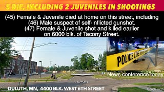 Five Die Including 2 Juveniles amp Suspect In Duluth Minnesota Shootings [upl. by Renelle677]