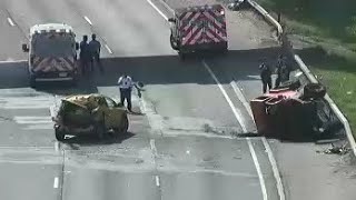 HORROR New York Road Rage Results In Catastrophic Rear End Crash On I495 In New York City [upl. by Rosmarin]