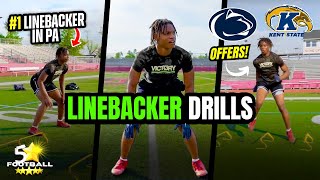 Linebacker Drills  1 LB in Pennsylvania👀 [upl. by Aluin]