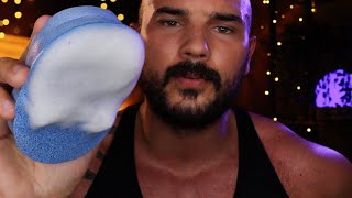 ASMR Back to Sleep My Friend Positive Masculinity Facial Treatment  Brushing  Personal Attention [upl. by Ytsirc]